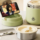 Axyaa Kids Stainless Steel Bento Lunch Box with Food Warmer & Storage Bag