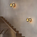 Axyaa Marble Stone Cylinder Wall Lamp LED Light for Bedroom Living Room Hallway