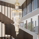 Axyaa Luxury Crystal Chandelier with Rotating Hollow Design for Duplex Villa Hall