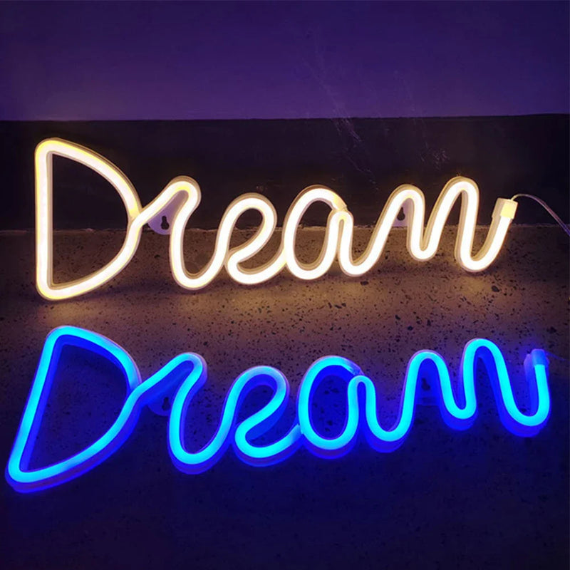 Axya Dream Shape Neon Sign USB/Battery Powered Neon Lamp for Wall Living Room Decor