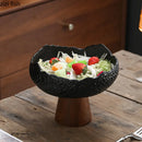 Axyaa High Footed Ceramic Salad Bowl for Molecular Cuisine and Restaurant Tableware