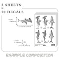 Axyaa Hammerhead Shark Peel&Stick Wall Decals - Blue/Grey Fish Theme for Kids Room