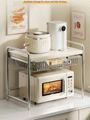 Axyaa Microwave Oven Shelf Rack Utensils Storage Organizer