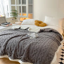 Axyaa Diamond Striped Plush Fleece Sofa Throw Blanket for Warmth & Comfort