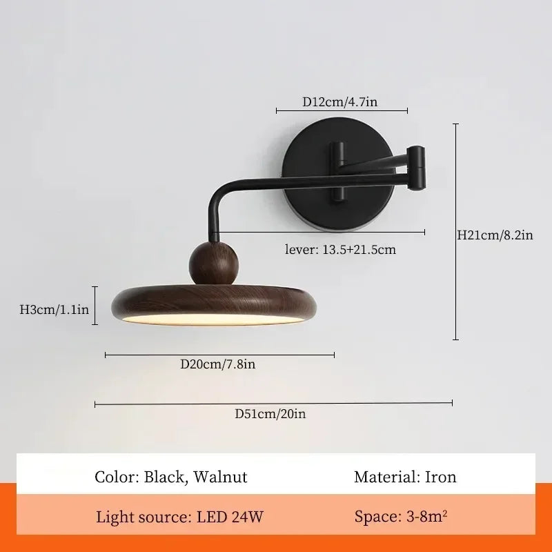 Axyaa Rocker Arm LED Wall Lamp for Living Room Bedroom Study Decor