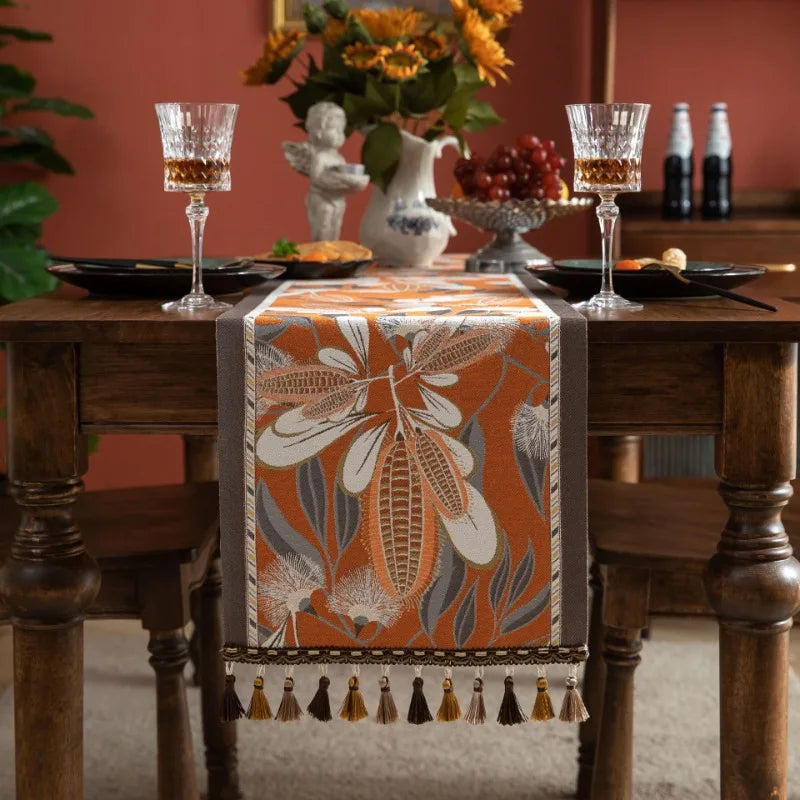 Axya Harvest Corn Jacquard Table Runner - Festive Home Decor