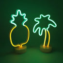 Axyaa Neon Pineapple Coconut Tree Night Light: Bar Bedroom Decor & Party Lamp