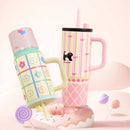 Axyaa 710ML Stainless Steel Insulated Thermos Bottle Straw Tumbler