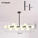 Axyaa Glass Ball LED Bubble Chandelier - Black Gold Pendant Lighting