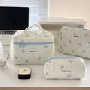 Axyaa Floral Cosmetic Bag Set - 3pcs Portable Toiletry Organizer for Women