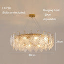 Axyaa French Cream Glass Chandelier Modern Minimalist Art for Living Room