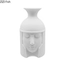 Axyaa Ceramic Warrior Head Vase for Artificial Flowers Decoration