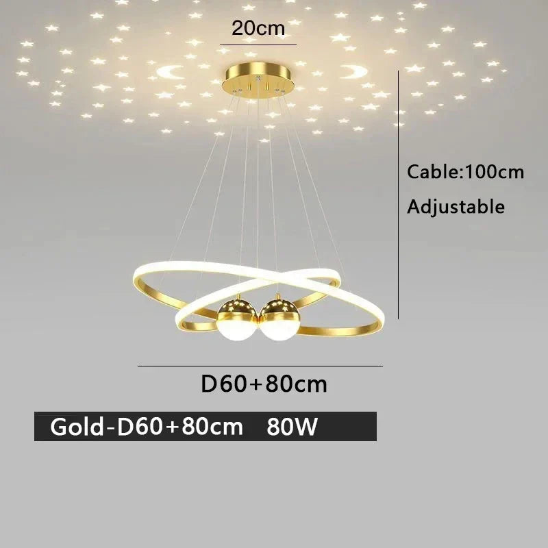 Axyaa Starry Sky LED Ceiling Chandelier: Modern Home Decoration Pendant Lights