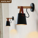 Nordic Wooden Wall Sconce LED Hanging Lamp by Axyaa
