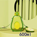 Axyaa Avocado Straw Water Bottle - Cute Creative Design for Kids Outdoor Sports