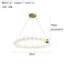 Axyaa Modern Glass Ball LED Ceiling Chandelier - Round Shaped Minimalist Pendant Light