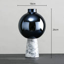 Axyaa Geometric Circle Star Flower Vase - Handcrafted Glass Home Decoration