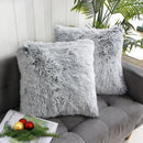 Axyaa Super Soft Faux Fur Throw Pillow Cover for Sofa Bed, 45x45 CM