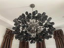 Axyaa Lunaria Brass Leaf Chandelier: Modern Ceramic Pendant Light