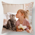 Axyaa Cute Cat Hug Pillowcase Interactive Cushion for Home Sofa Decor