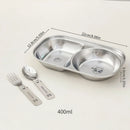Axyaa Kids Stainless Steel Divider Plate | Cute Pattern, Reusable, Durable Dinner Dish