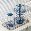 Axya Modern Glass Water Set for Home Living Room Hospitality - 5-Piece Drinking Cup Set