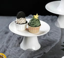 Axyaa Chinese Tea & Pastry Ceramic Tray Set - Small Size Footed Ornaments & Fruit Plates