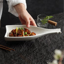 Axyaa Wine Bottle Main Dish Plate Set - Creative Sushi Tableware - White Porcelain Kitchen Utensils