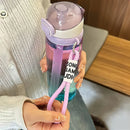 Axyaa 750ML Gradient Straw Water Bottle: Leak-proof, Portable for Sports, Gym, Camping