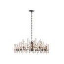 Axyaa Crystal Brass Chandelier with E14 LED Dimming for Living Room