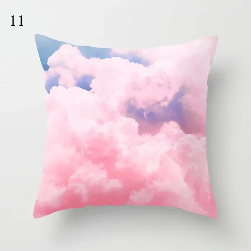 Axyaa Pink Psychedelic Landscape Print Pillowcase for Bedroom Living Room