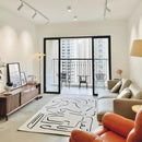 Minimalist Abstract Lines Plush Rug by Axyaa