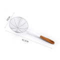 Axyaa Large Stainless Steel Colander with Wooden Handle for Kitchen Filtering and Draining