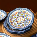 Axyaa Vintage Ceramic Deep Plate for Breakfast, Steak, and Fruit - High-Value Polish Style