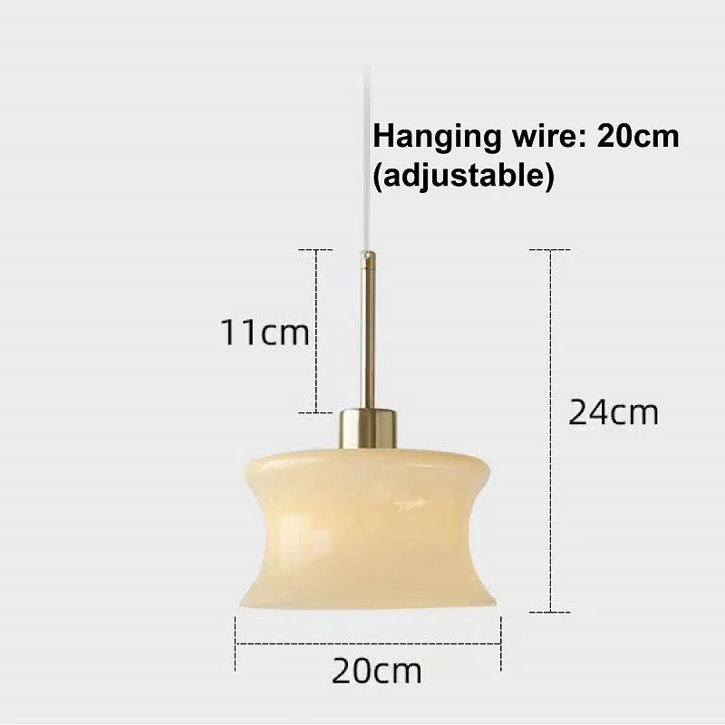 Axyaa Retro Glass Chandelier - Post-modern Bedroom Balcony Lamp