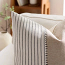 Cream Tan Two Tone Striped Pillow Cover for Home Sofa Couch Living Room by Axyaa