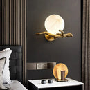 Axyaa Copper Marble Wall Lamp: Wabi-Sabi Style Zen Lighting for Bedroom, Balcony, or Staircase
