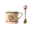 Axyaa Camellia Flower Ceramic Mug with Spoon - Festive Gift for Tea Lovers
