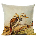 Axyaa Elegant Floral Bird Pattern Linen Cushion Cover 45x45cm for Living Room Sofa