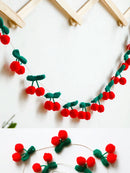 Crochet Cherry Garland for Wall Decor, Axyaa Fruit Banner for Boho Nursery/Wedding Party