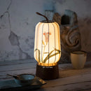 Axyaa Traditional Style Lantern Table Lamp, Hand Drawn Art Decoration for Tea Room