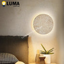 Axyaa Yellow Travertine Wall Light: Natural Stone LED Sconce for Bedroom, Aisle, Home Decor