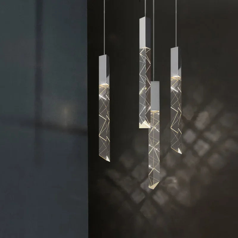 Axyaa Crystal Glass Pendant Light for Modern Living Spaces