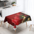Axyaa Christmas Candle Printed Tablecloth Set
