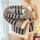 Axyaa Geometric Striped Fleece Blanket | Soft Plush Winter Throw Blanket