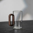 Axyaa 360ml High Borosilicate Glass Tea Cups with Wooden Handles, Set of 6