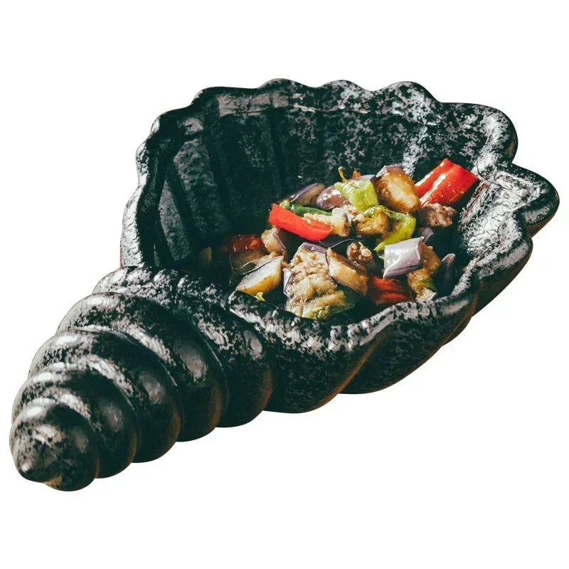 Axya Ceramic Conch Bowl and Wind Irregular Soup Bowl - Unique Tableware for Dining