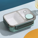 Axyaa Stainless Steel Bento Box: Divided Leakproof Lunch Container for Food Storage