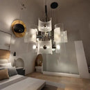 Axyaa ETOIL LED Acrylic Chandelier White Square Light Fixture