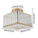 Axyaa Crystal Ceiling Light Chandelier LED Flush Mount Fixture E27 Gold Black